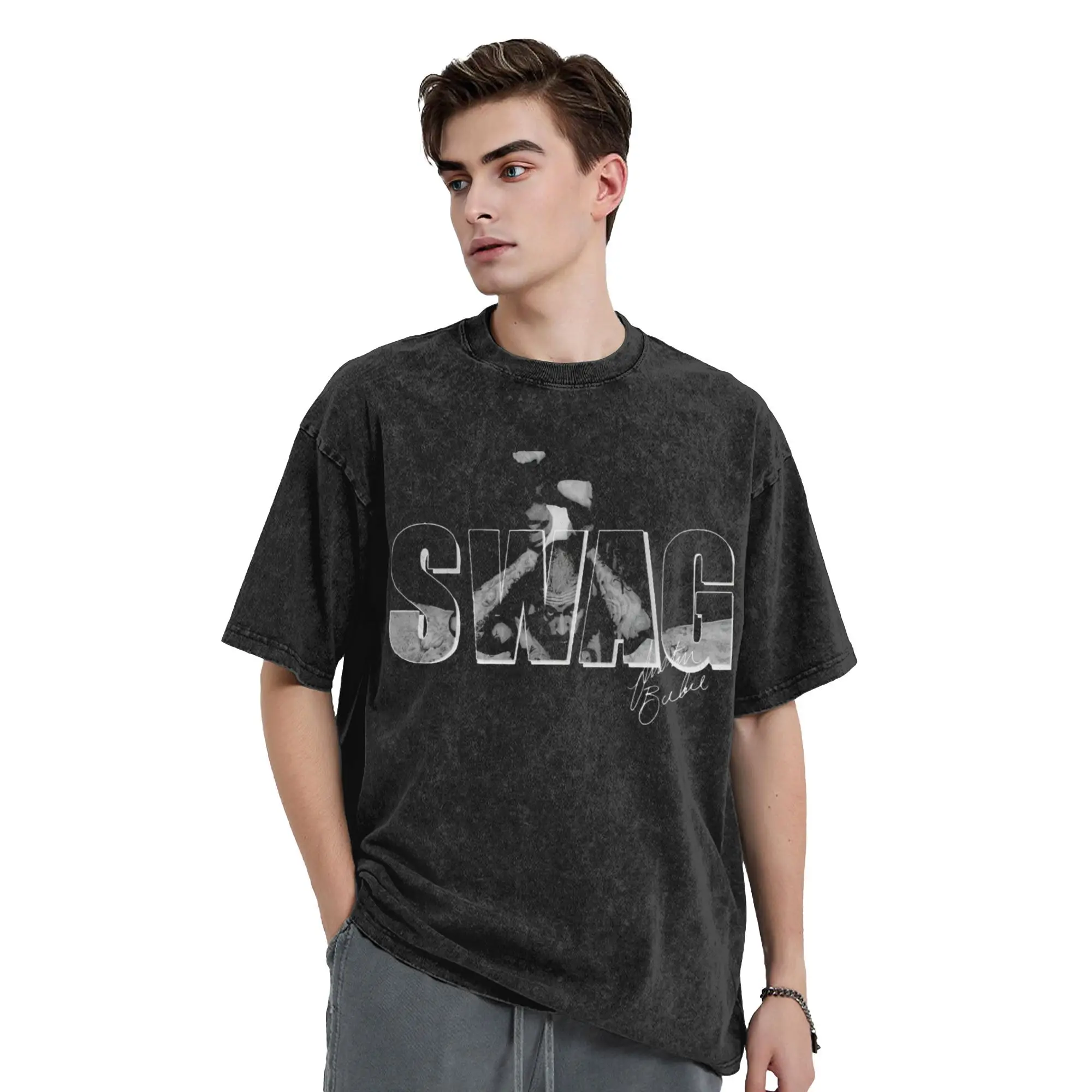 Casual Women Men Bieber SWAG 2025 Justin Album Tee Shirt Washed