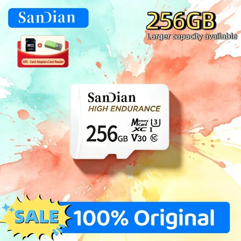 

Original 128GB 256GB V30 C10 High Endurance Micro TF SD Card For Home Security Car CCTV Dash Camera Full HD Auto Backup