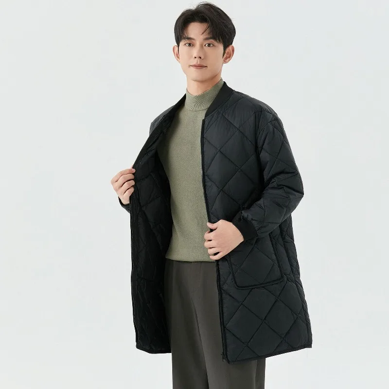 

Мужское зимнее студенческое стеганое утолщенное увеличенное пальто с флисом для тепла, хлопковое пальто с длинными рукавами и ребристой тканью
