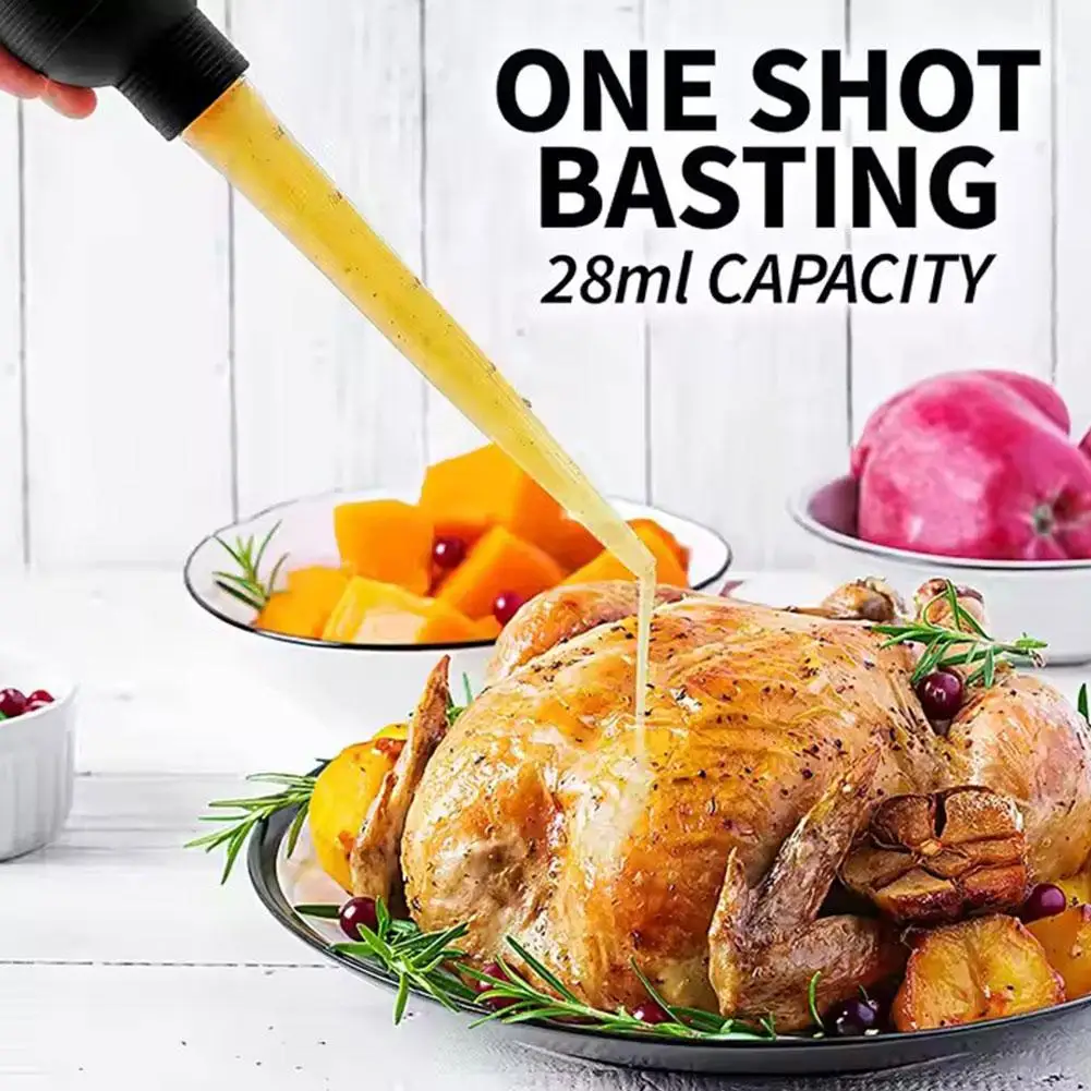 Cooking Kitchen Chicken Turkey Poultry Bbq Food Flavour Pump Bbq Chicken Poultry Turkey Tube Syringe Cooking Food Meat Bast O7y3