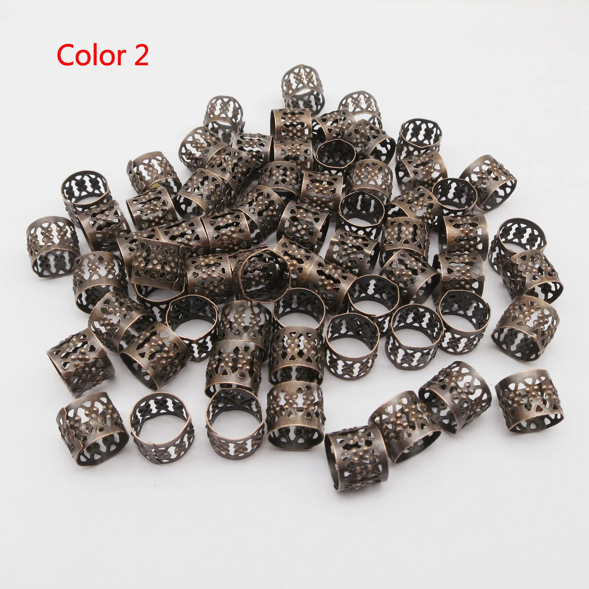 100Pcs Micro adjustable hair braid dread dreadlock beads cuffs clips rings tube Jewelry Making Accessories Hair Decoration