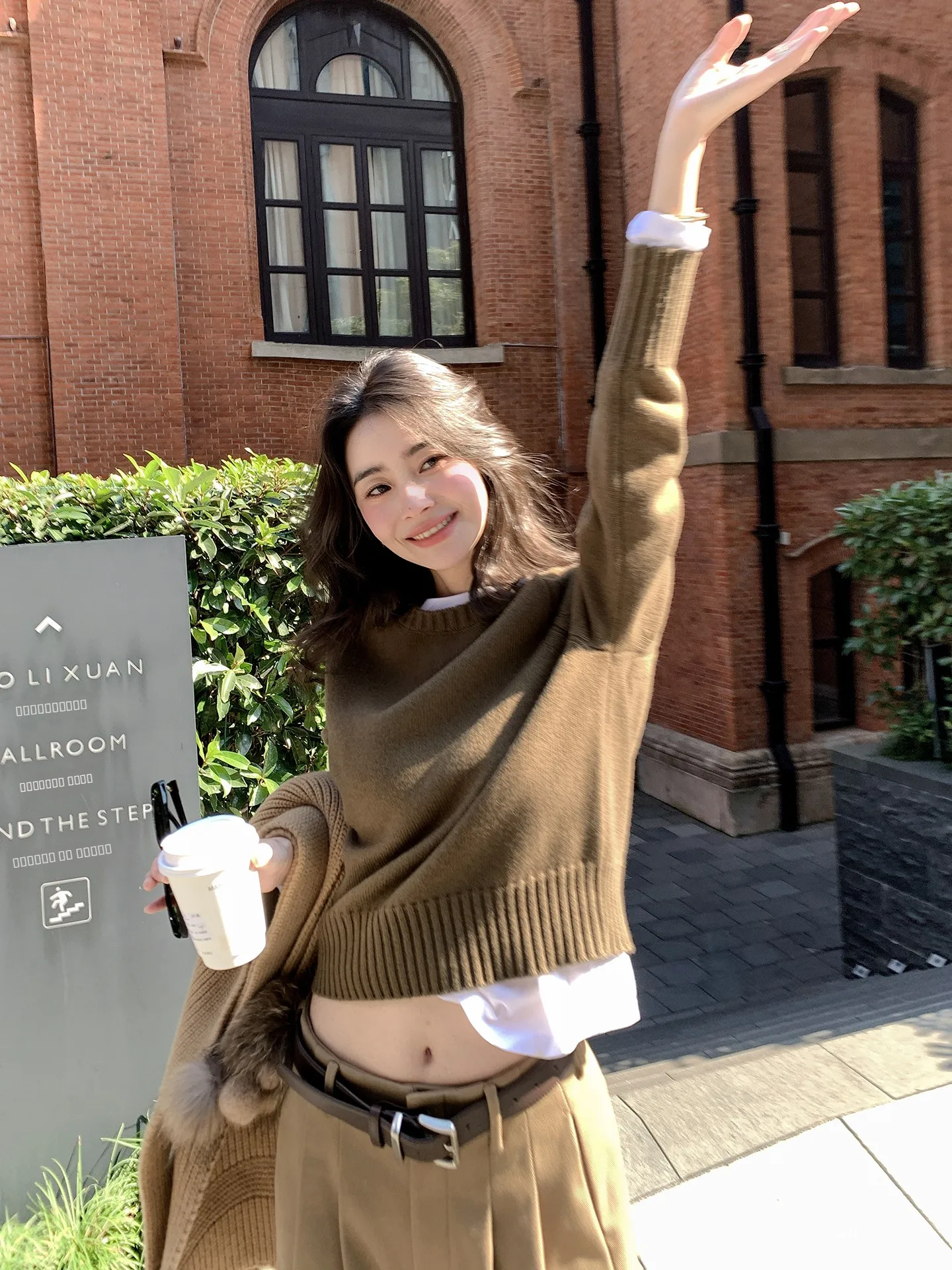 

LIYSENIOR Basic Knitted Sweater Women's Overhead Long Sve round Ne Pure Color Slimming Top Faionable Casual Wear