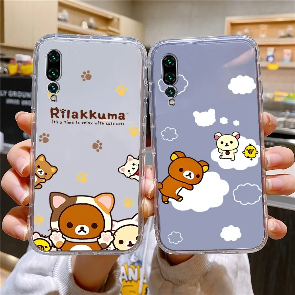 R-Rilakkuma Phone Case For Xiaomi 11 Redmi Note 11 5G 8T 9A 9 10T Note8Pro Note9 12SUltra Transparent Case