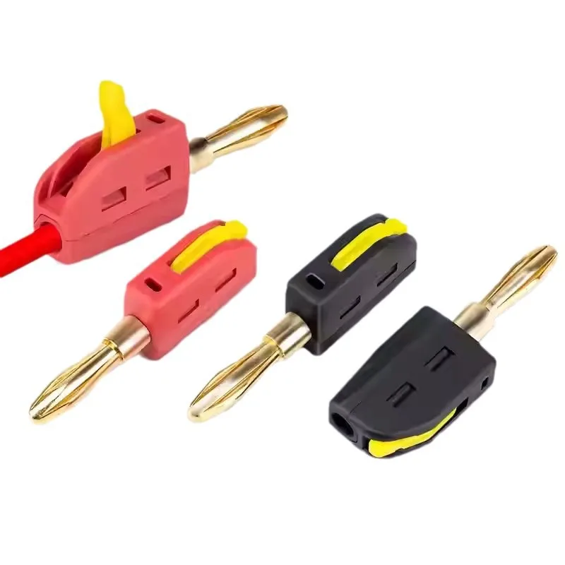 Portable 32A 4mm Banana Plug Solderless Quick Connect High Current Gold-Plated Banana Connectors Audio Copper Speakers Amplifier