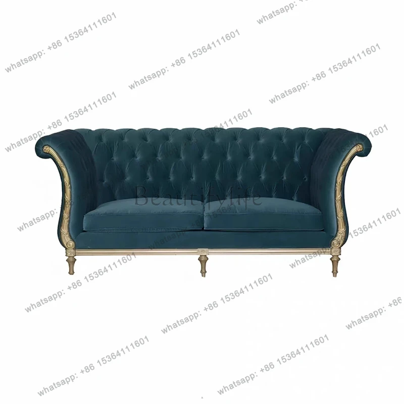 

Французский диван в китайском стиле ретро с резьбой по дереву в виде лепестков, диван для отдыха с цветочным декором.