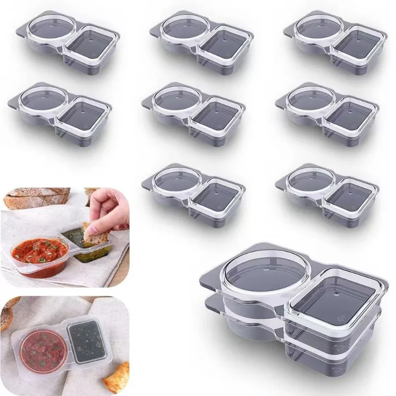 20/40/50 Uds con tapas organizador de cocina taza de salsa pequeña para alimentos embalaje desechable aderizas de ensalada portátiles taza de condimentos