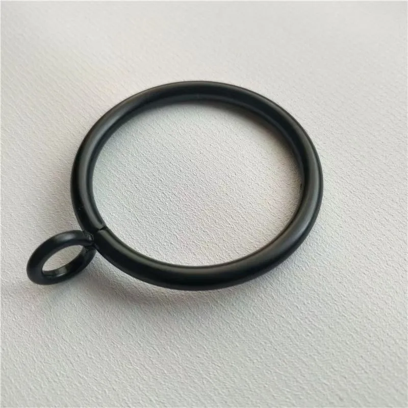 Easy Install Simple Hang 25mm Metal Window Curtain Rings 4 pcs, perfect for Bathroom Shower Panel, Rust Resistant, Black