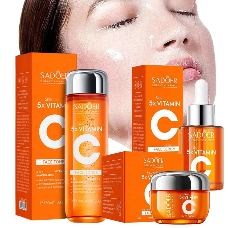 Sérum de Vitamina C e Niacinamida para Reduzir Poros, Clarear a Pele, Essência Facial para Iluminar Manchas Escuras, Sérum Reparador com Ácido Hialurô