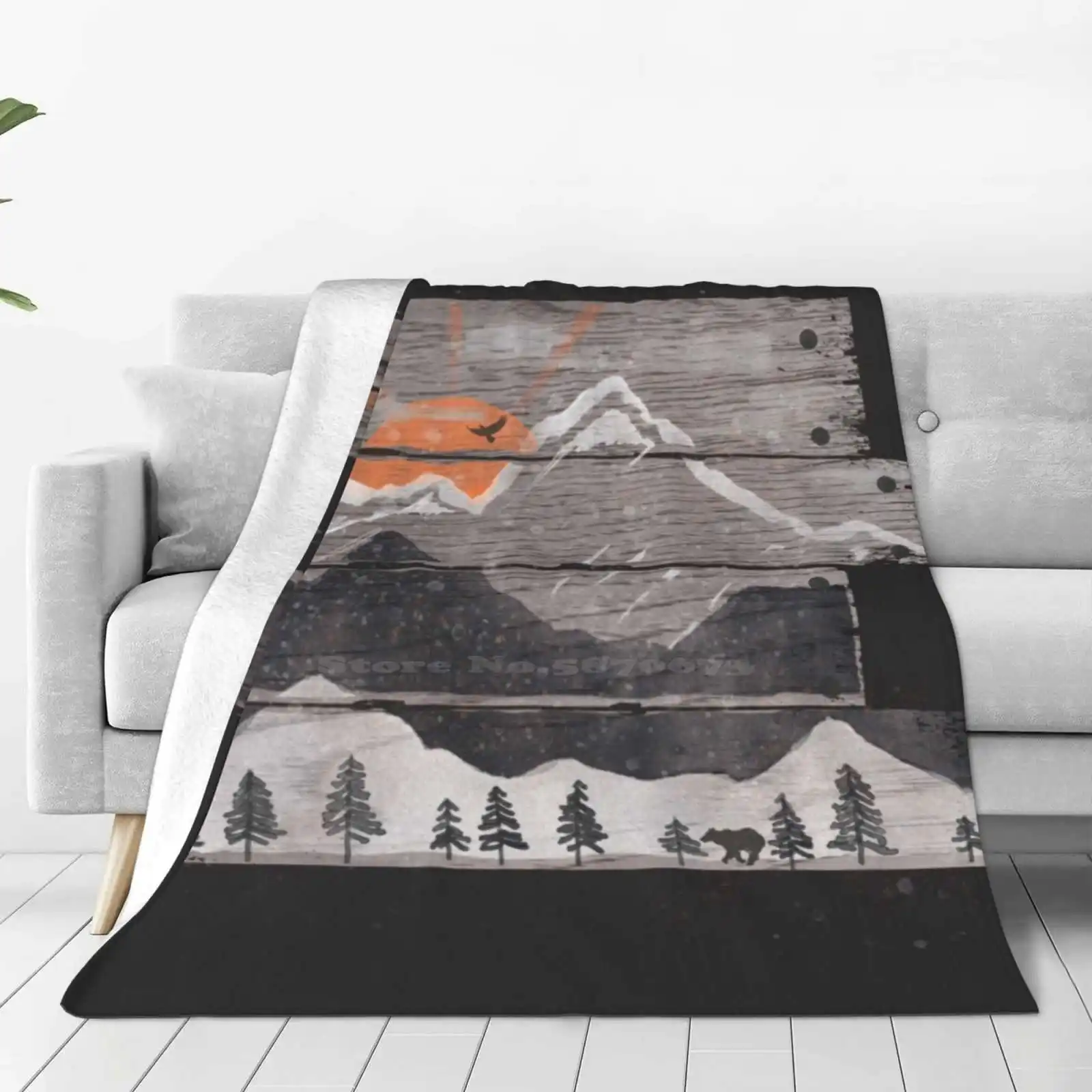 Into The Grey... Creative Design Comfortable Warm Flannel Blanket Ndtank Nature Wildlife Wilderness Mountains Sunset Snow Eagle