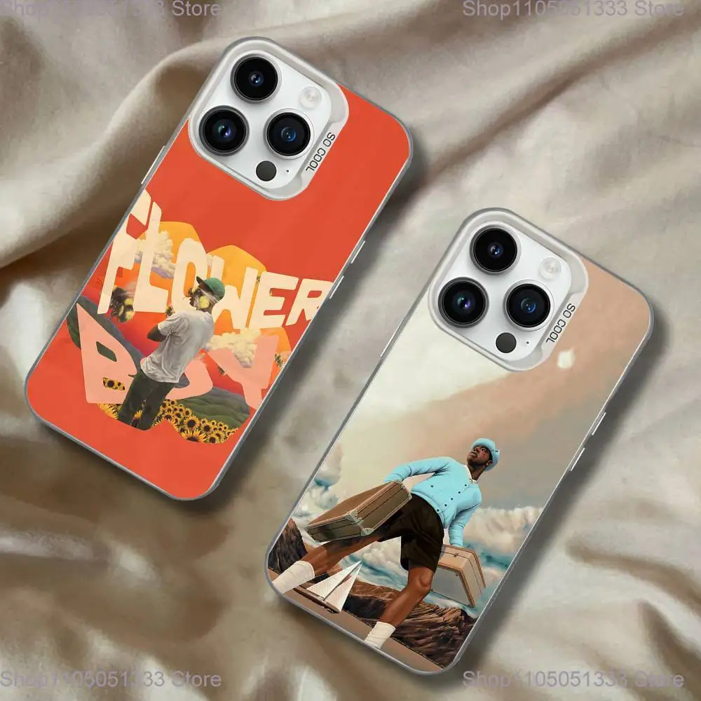 

Rapper T-Tylers The Creator Phone Case For iPhone 16,15,14,13,12,11,Pro,XS,Max,Plus,Mini,SE White Candy Matte Shockproof Cover