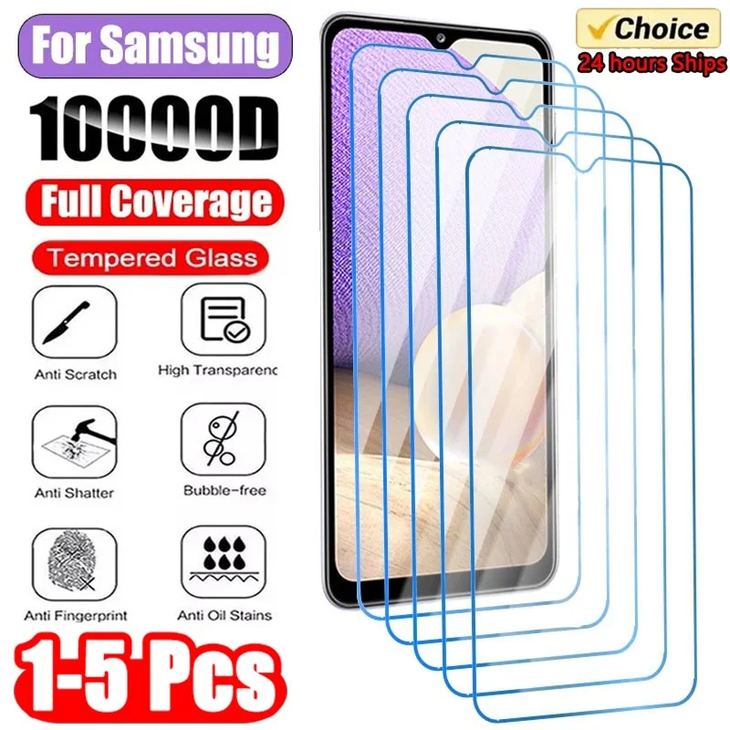 1-5PCS Tempered Glass For Samsung Galaxy A14 A54 A53 A13 A33 A34 A52S 5G Screen Protector For Samsung A52 A73 A21S A51 A72 Glass