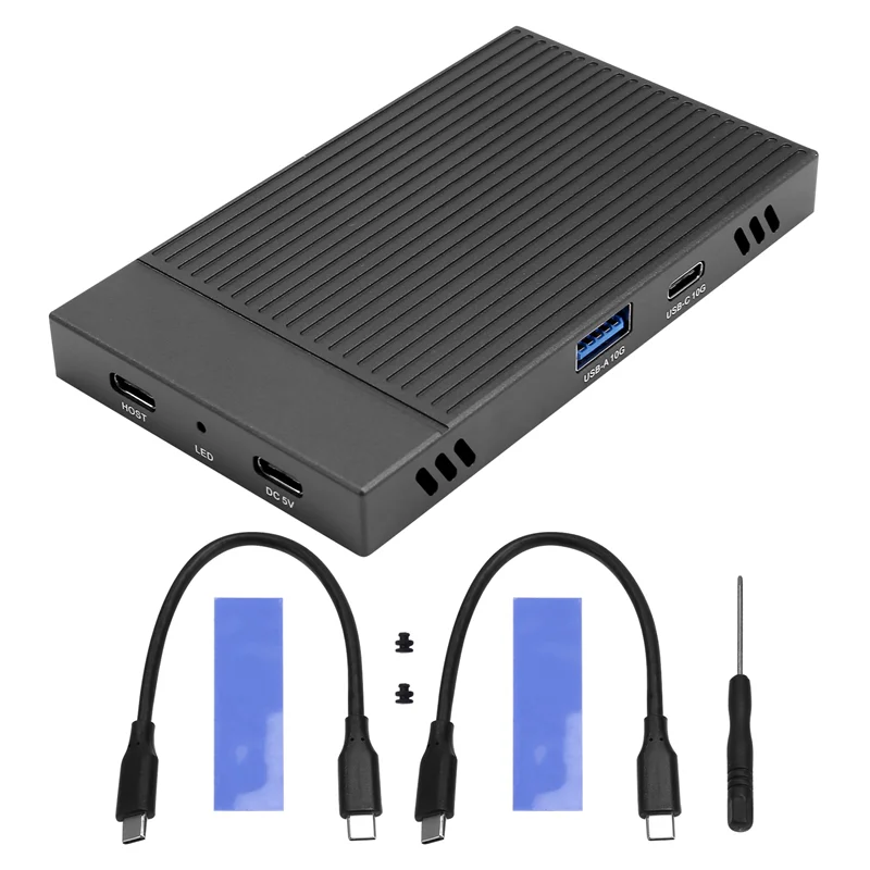 

GO-HDD Enclosure M.2 Nvme Dual Bay HDD Enclosure Gen2 10Gbps HUB Docking Station HDD Accessories