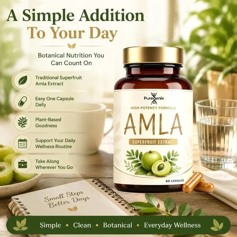 Amla Capsules, An Efficient Plant-based Formula, with Natural Antioxidant Support for 60 Capsules