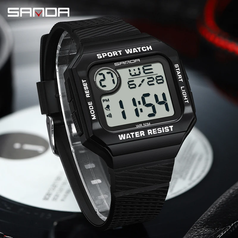 

SANDA New Men LED Digital Electronic Watch Outdoor Sports Watches Luxury Analog 50M Waterproof Wrist Watch Relogio Masculino