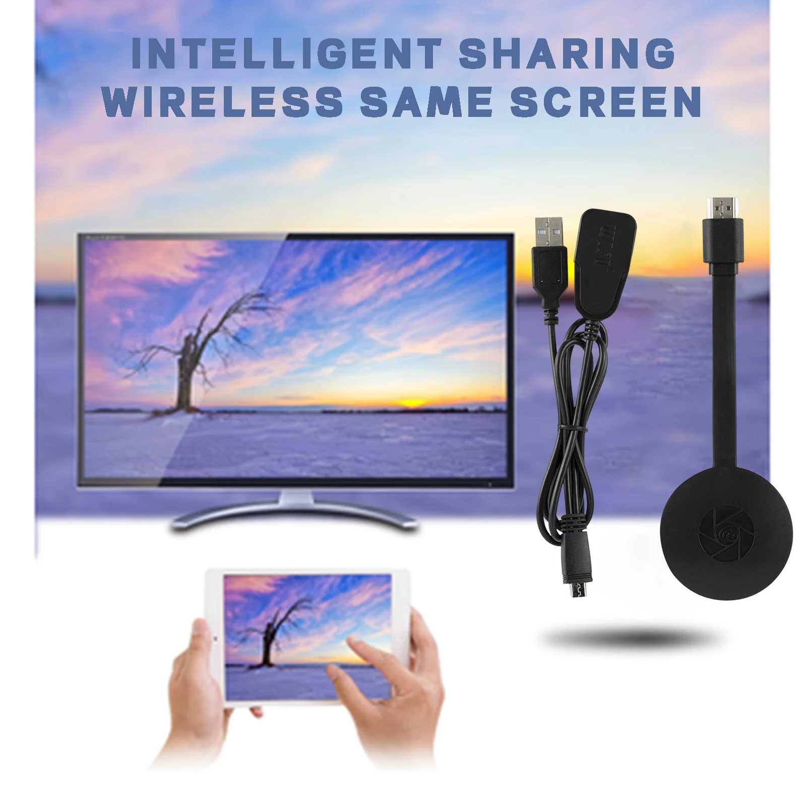 Wireless Smartphone -compatible Dongle Easy Connection Airplay Miracast 2 Modes for Android 4.2 iOS 7.0 Windows 8.1