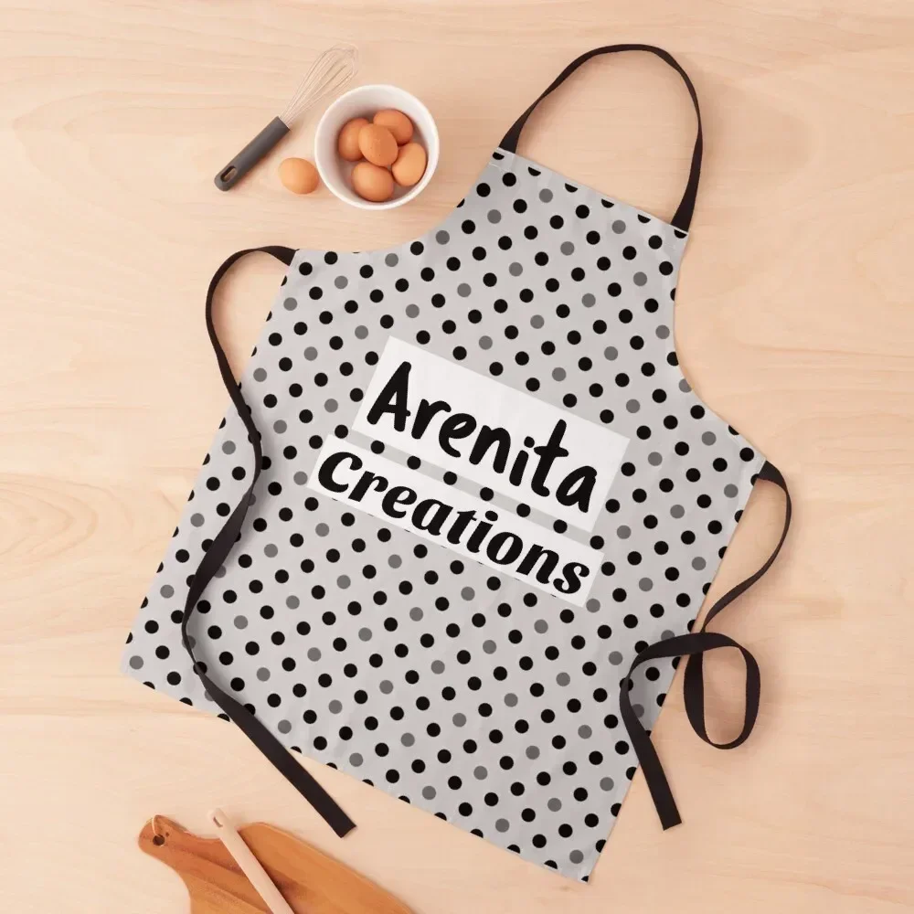 

Arenita Creations black and grey dot with no grey or no background color pattern. Apron Bib For Kitchen Salon Apron