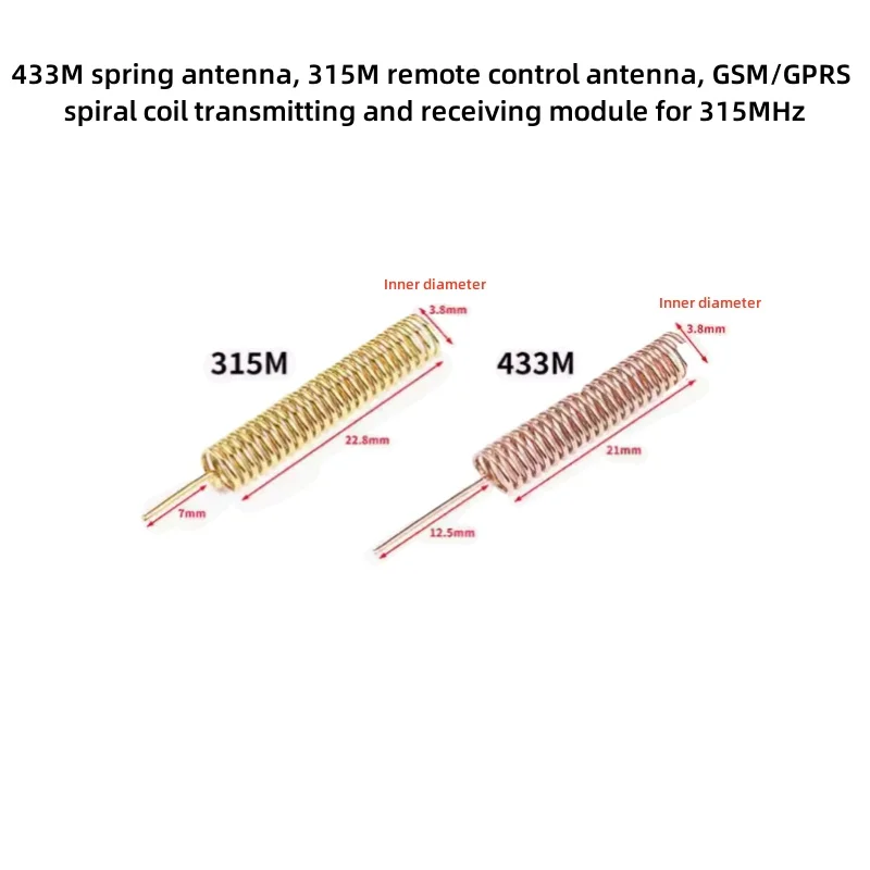 433M Spring Antenna & 315M Remote Control Antenna for GSM/GPRS Spiral Coil Transmission and Reception Module (315Mhz Frequency)