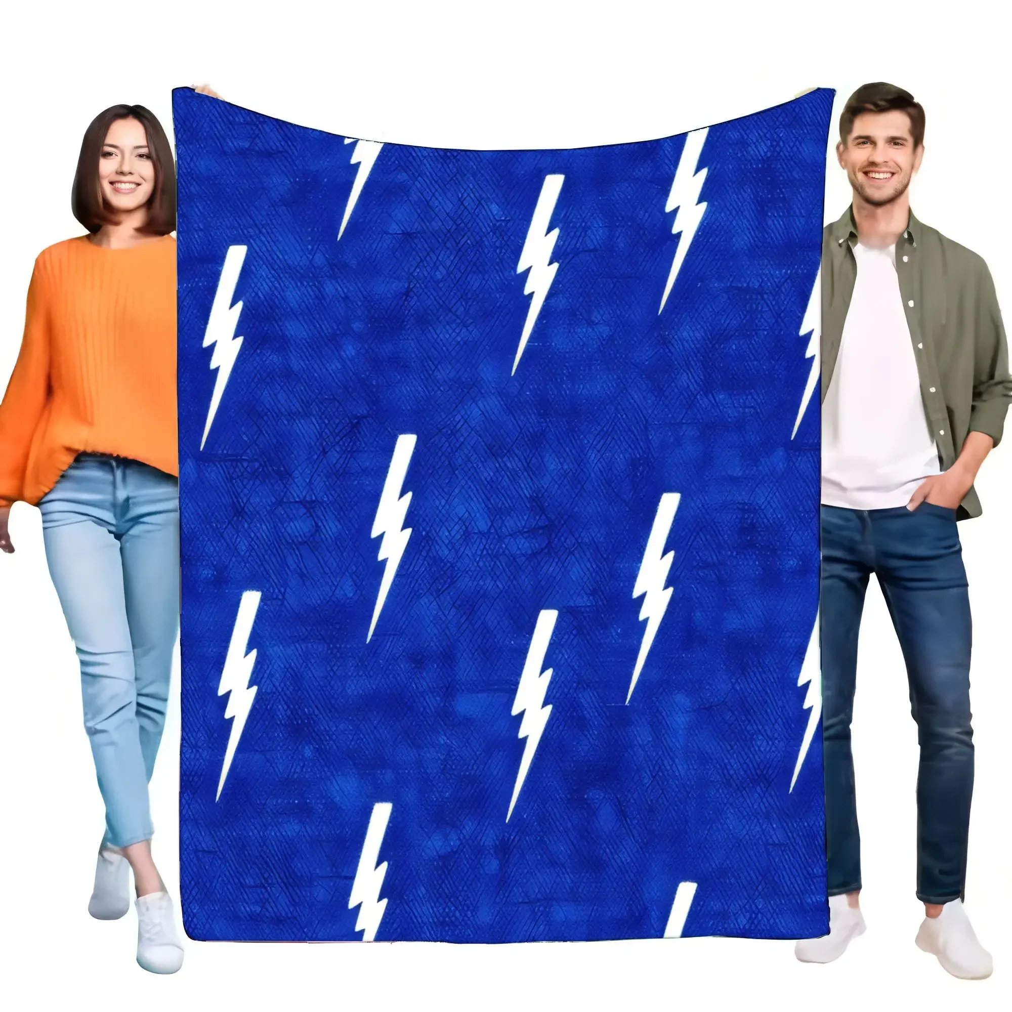 Lightning Bolt Pattern Blanket Soft Cozy Throw for Sofa Bed Lightweight Warm Gift for All Occasions Perfect for Home Décor, Picn