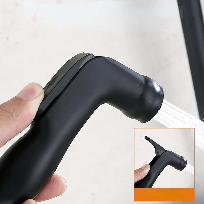 Matte Black Shower System Set Full Copper Hot and Cold Mixing Valve Bathroom Faucet In-wall Multi-functional