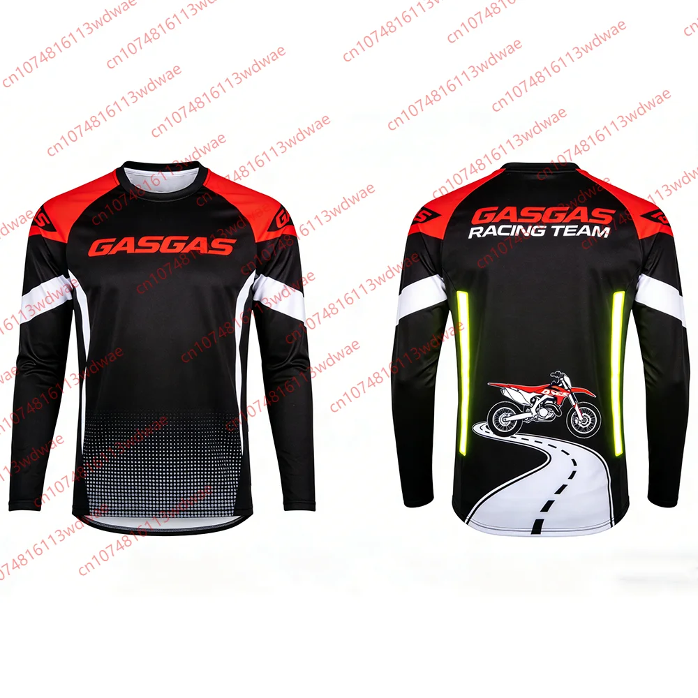 

GASGAS Motocross Jersey Men Long Sleeve Breathable Racing Shirt Racing Motorcycle Off-Road MX Apparel Quick-drying cycling suit