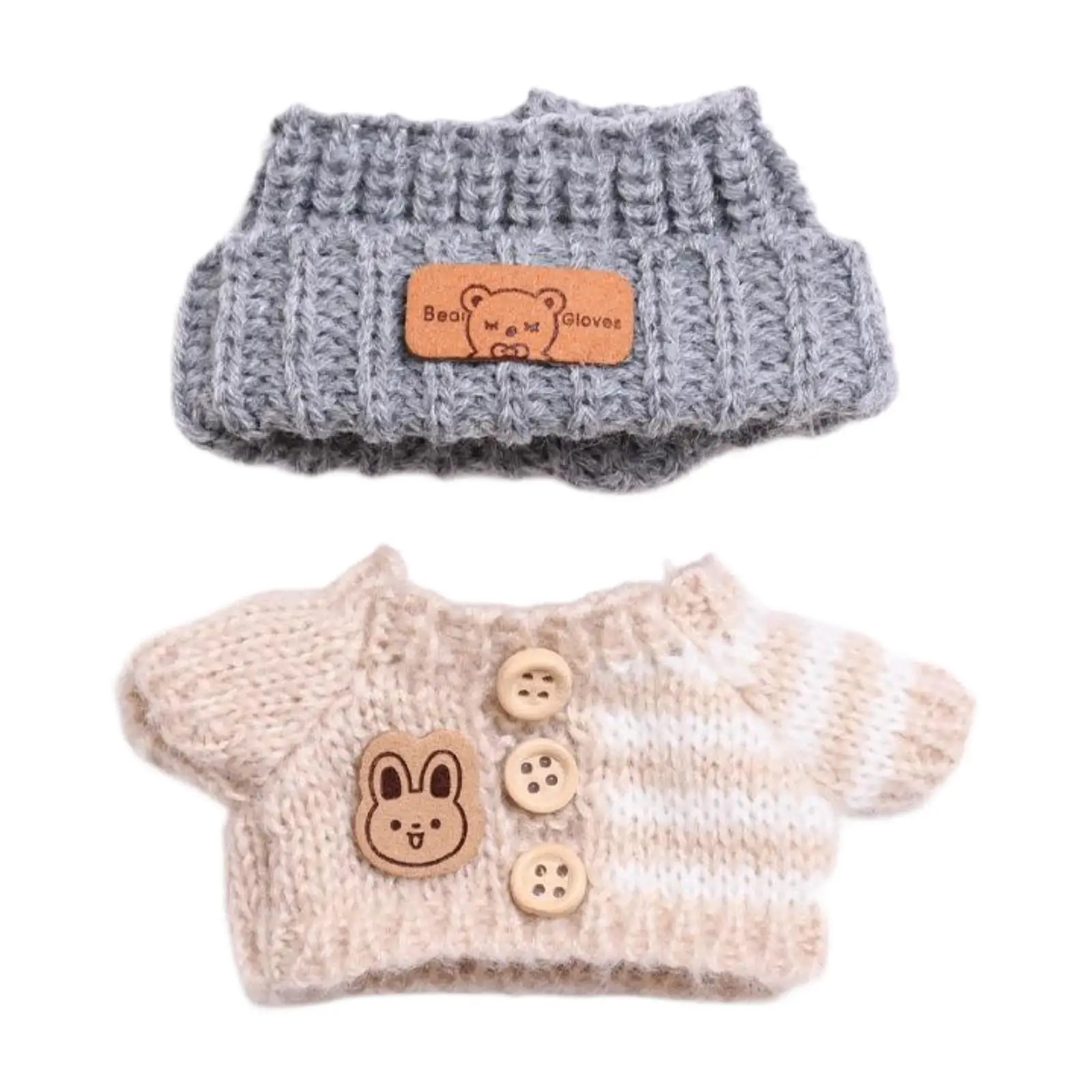 

Mini Dolls Clothes Stylish Clothing Costume Soft Handmade Sweater and Headwear for Cosplay Gifts Birthday Present DIY Supplies