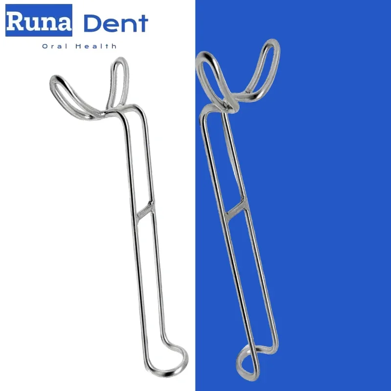 2pcs Dental Double-headed Retractor Stainless Steel Intraoral Cheek Lip Expander Upper Lower Mouth Tool