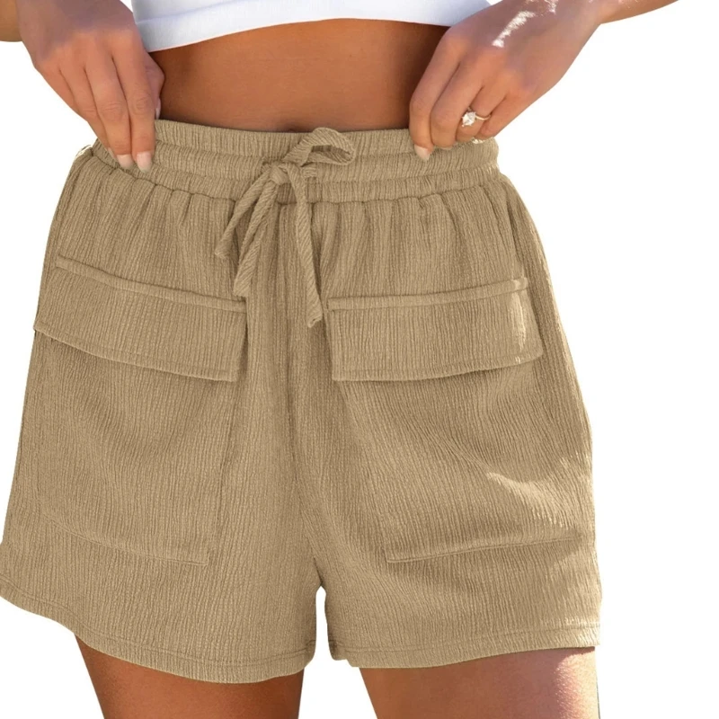 Shorts suor feminino casual verão shorts atléticos elásticos cintura