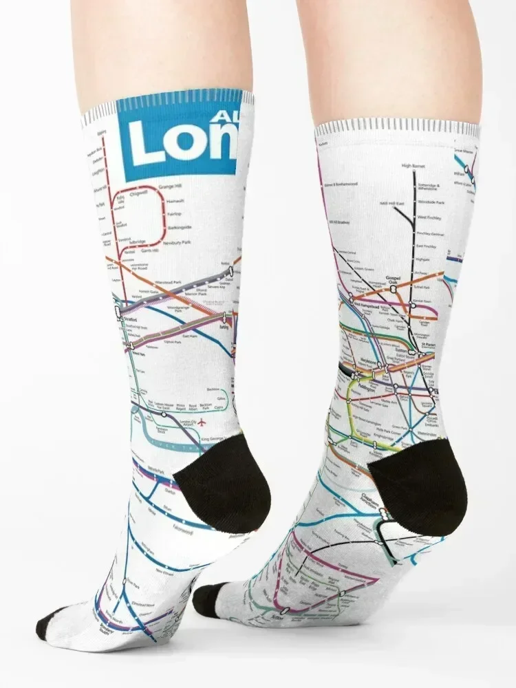 London AllRail map Socks christmas gift funny gift Novelties luxury Socks Female Men's