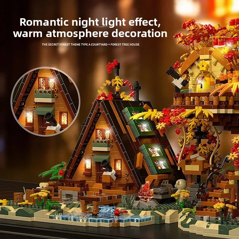 Cherry Blossom House Micro Particle Brick Game Assembly Toy for Kids Adult Flower Sakura Tree Building Block Toy Home Decoration
