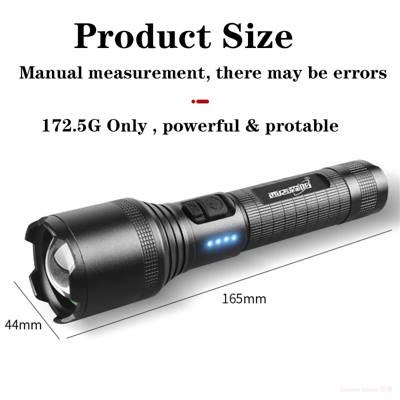 Most Powerful XHP60 Flashlight Super Bright Portable Torch USB Rechargeable Outdoor Camping Tactical Zoomable Flash Light