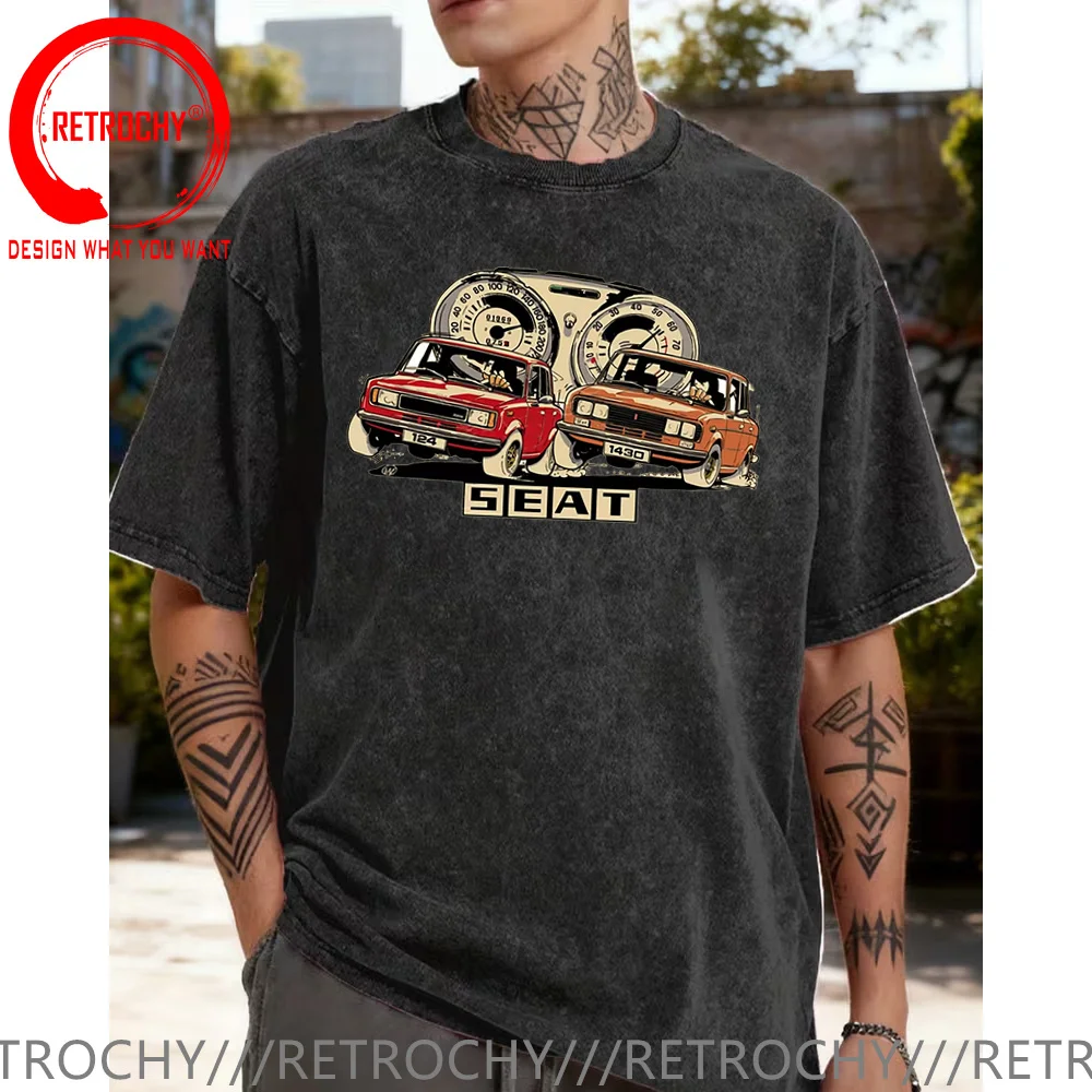 Spain SEAT 124 ROJO T Shirt Women Men Vintage Cotton Clothing T-Shirt Fashionable HipHop TshirtStreetwear Birthday Gift T-Shirt