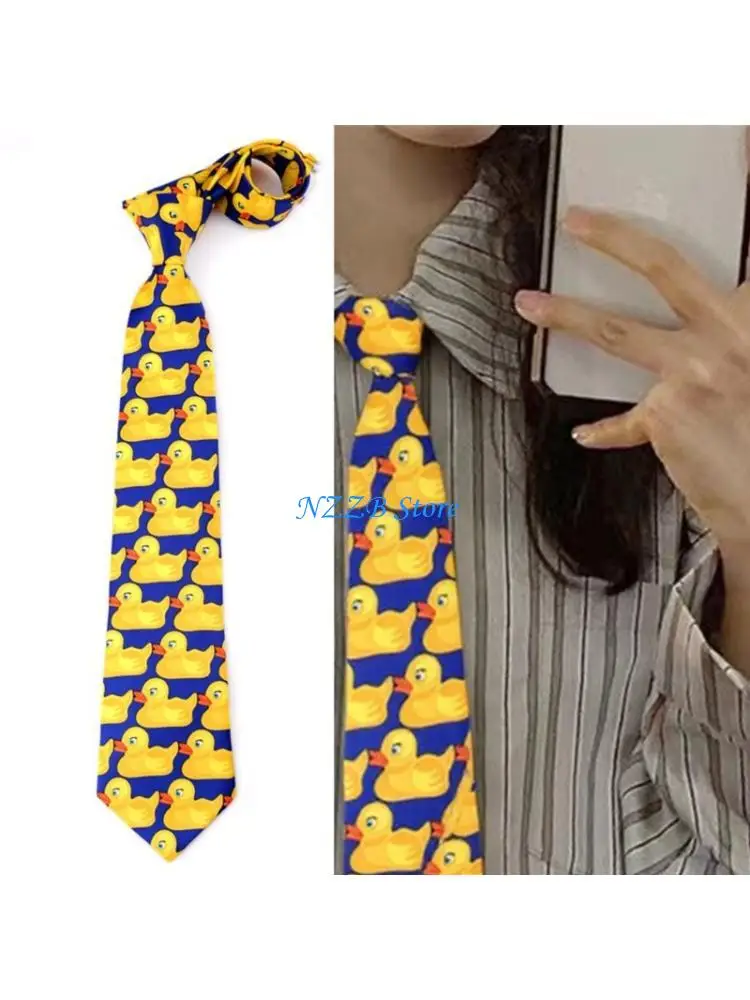 

T21F Men's Novelty Duck Pattern Polyester Tie For Weddings Parties And Business Work