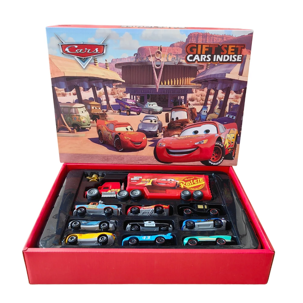 

Хит продаж, 12 шт., автомобили Disney Pixar, подарочная коробка, металлическая литая под давлением молния McQueen, модель автомобиля, игрушка Джексон, дядя, грузовик, игрушки на день рождения для мальчика