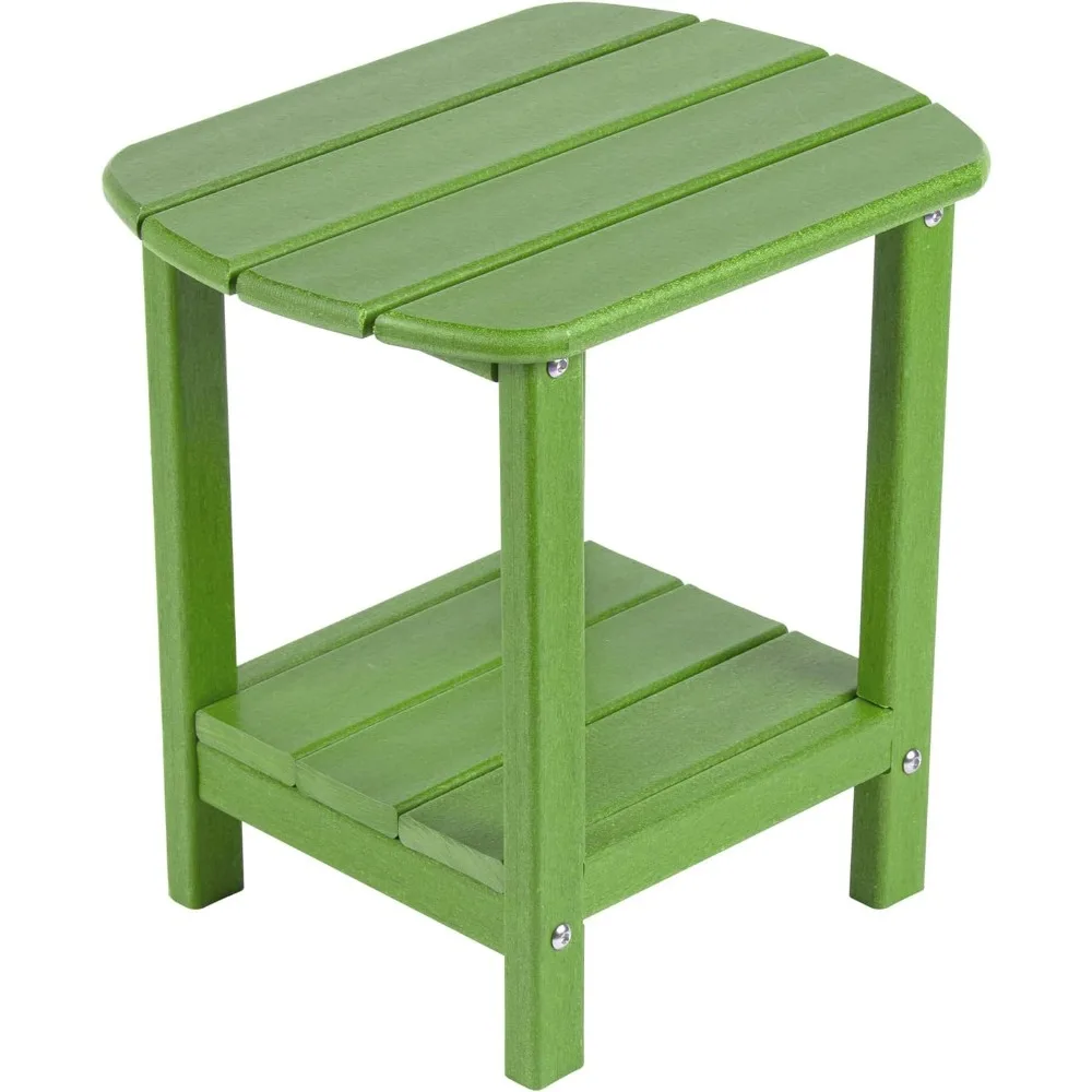 

Adirondack Side 16.5" Outdoor Side HDPE Plastic Double Adirondack End Small for Patio (Lime)