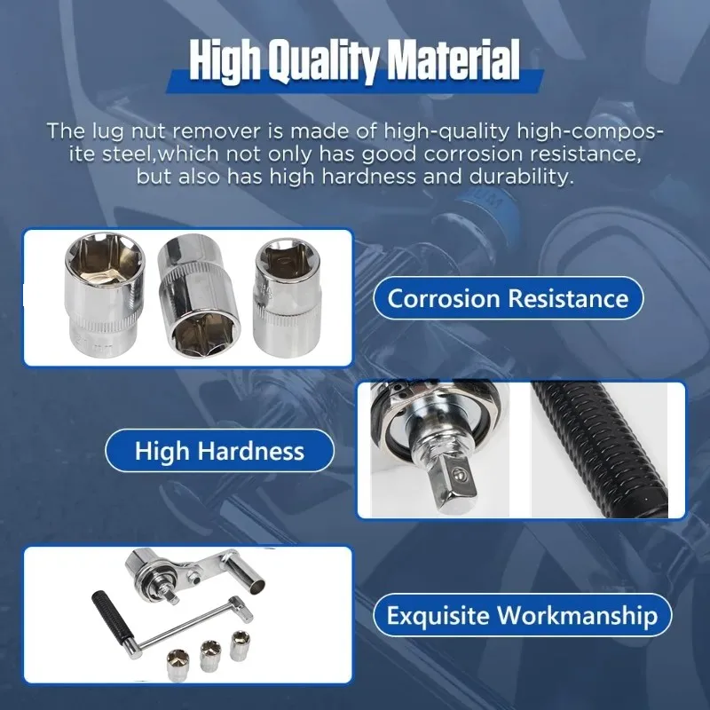 with Carrying Case Lug Nut Remover Type Car Tire Disassembly Labor-Saving 1/2