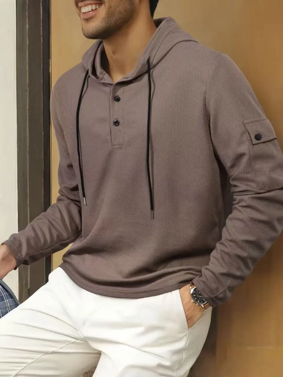 2026 Spring and Autumn New Men Fashion Trendy Brand Button Long Sleeve Hoodie Outdoor Sports and Leisure Comfortable Coat