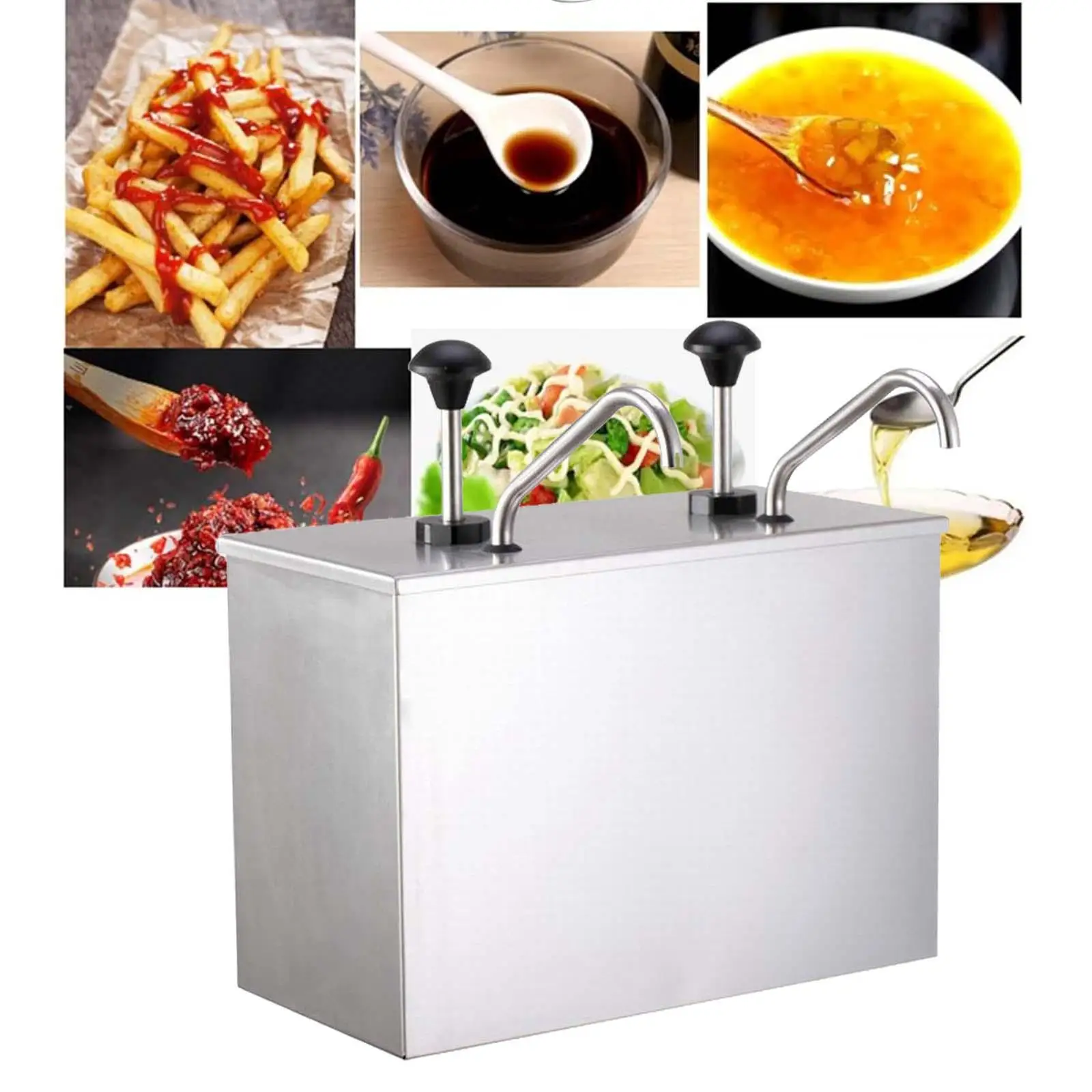 Sauce Pump Dispenser Stainless Steel Portable Convenient Hand Pressure Seasoning Sauce Pump for Ketchup Seasoning Sauce Kitchens