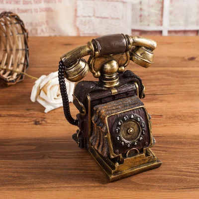 Retro Telephone Model American Resin Decoration Creative Telephone Camera Home Shop Decoration. Living Room Display Rack Ornamen view 2