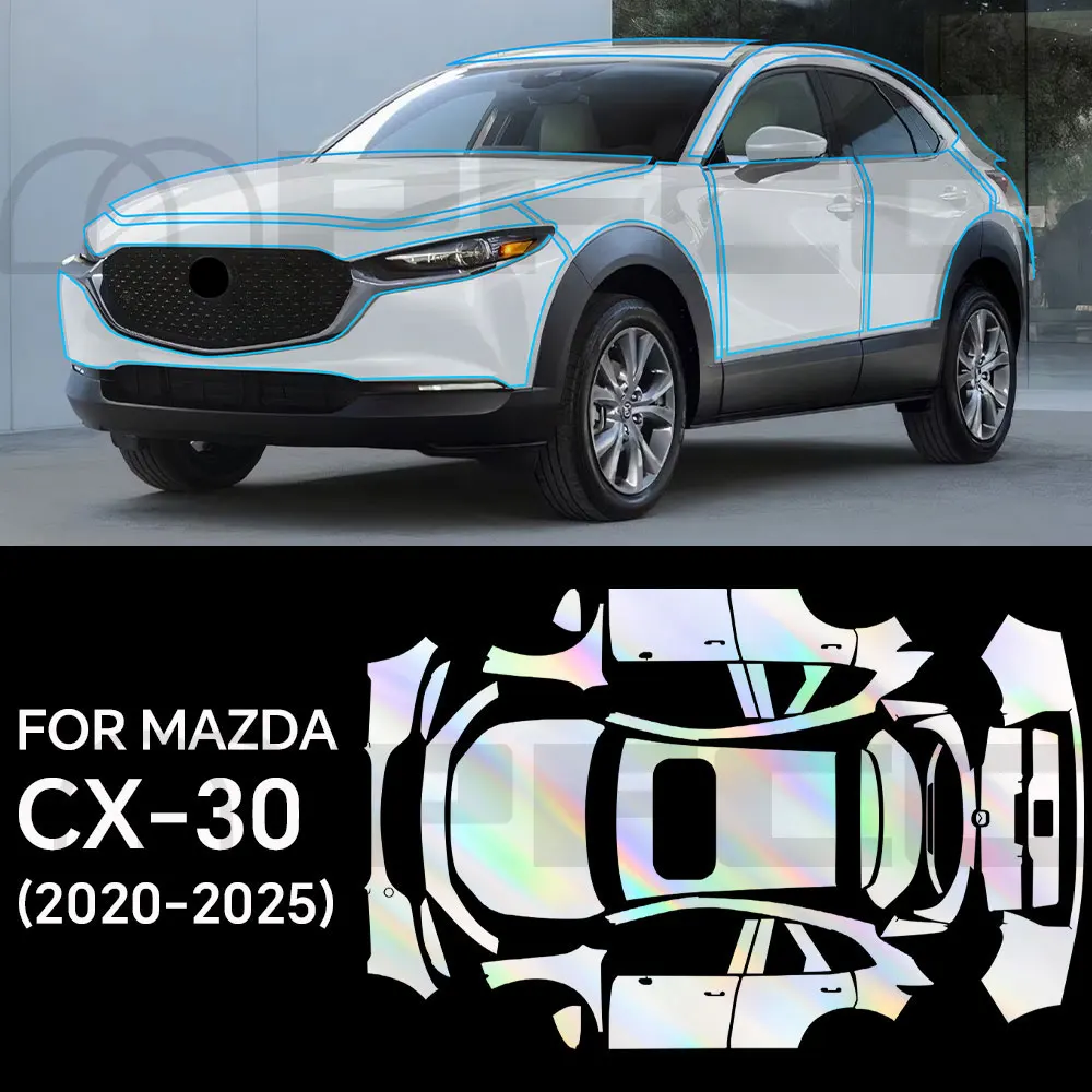 

8.5mil For MAZDA CX-30 2022-2025 TPU Anti-Scratch Protective Film Car Body Sticker Paint Protection Film PPF Transparent Film