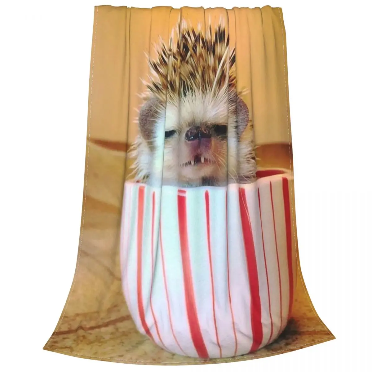 

Hedgehog Blankets Flannel Decoration Cute Animal Portable Super Warm Throw Blankets for Sofa Outdoor Plush Thin Quilt