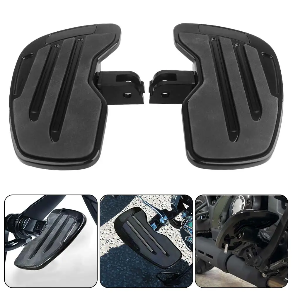 Motorcycle Driver Front Footboard Footrest Compatible With Harley Davidson Softail 2018-Up Models Black Wide Non-Slip Footboard