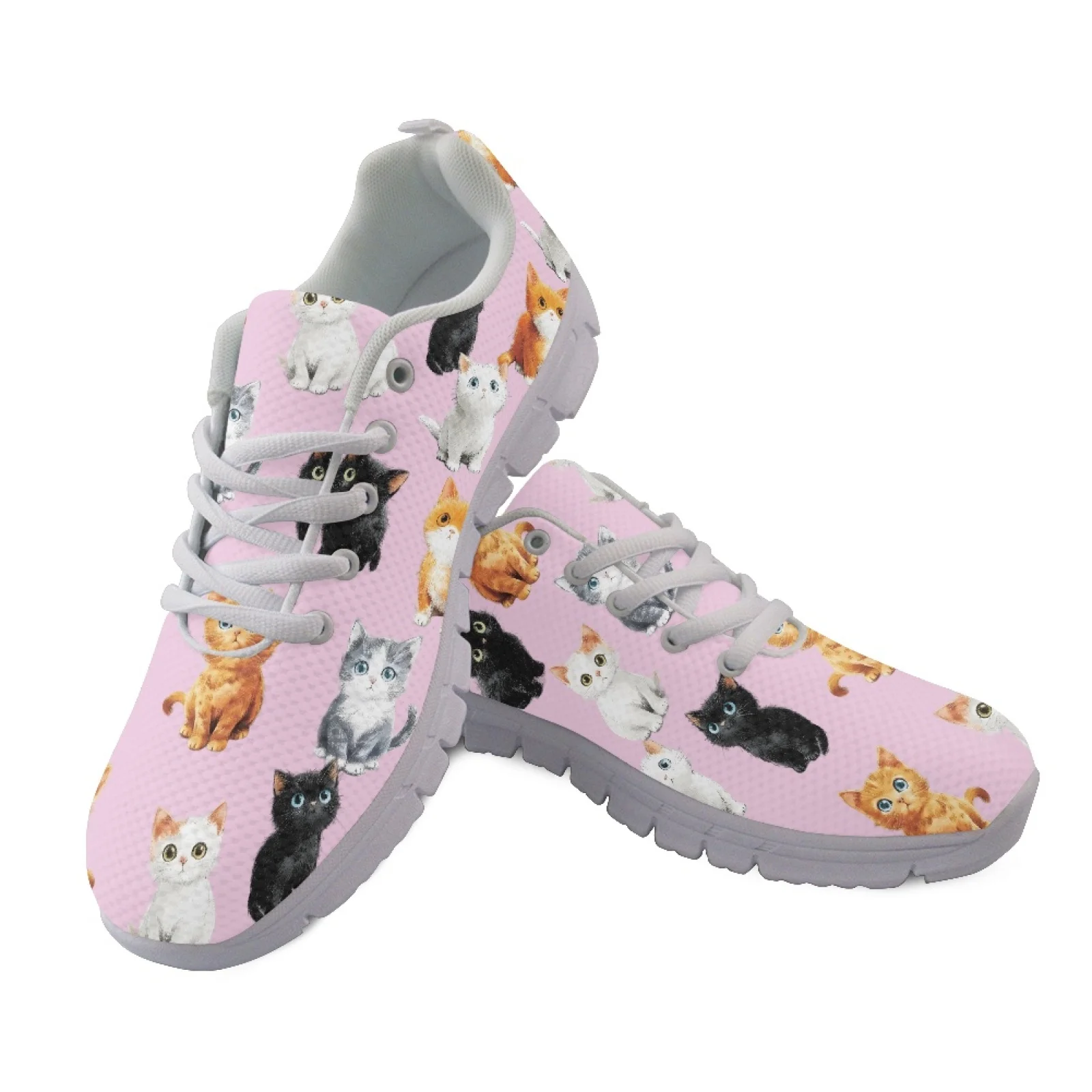 Coloranimal Watercolor Cat Walking Shoes Tennis Shoe for Women Lightweight Athletic Sneaker