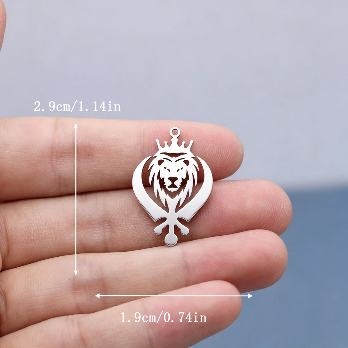 3pcs Crown Lion King Charms Stainless Steel Sikh Symbol Khanda Lion Pendants For Necklace Keychain Jewelry Making DIY Gifts