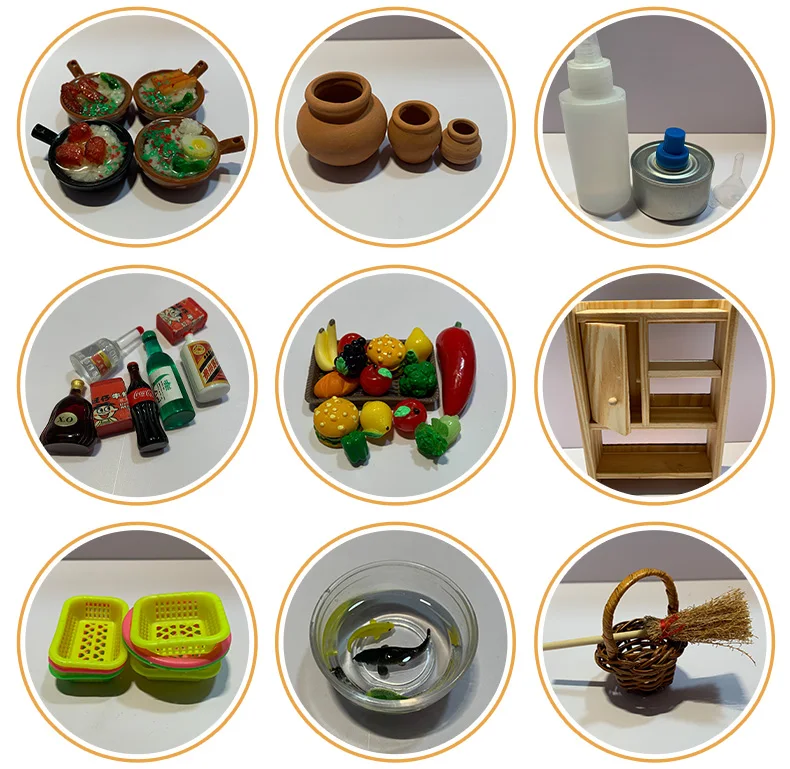 Mini Kitchen Stove Internet celebrity Food Play Miniature House Farmhouse Full Set Children's Cooking Play House Toys