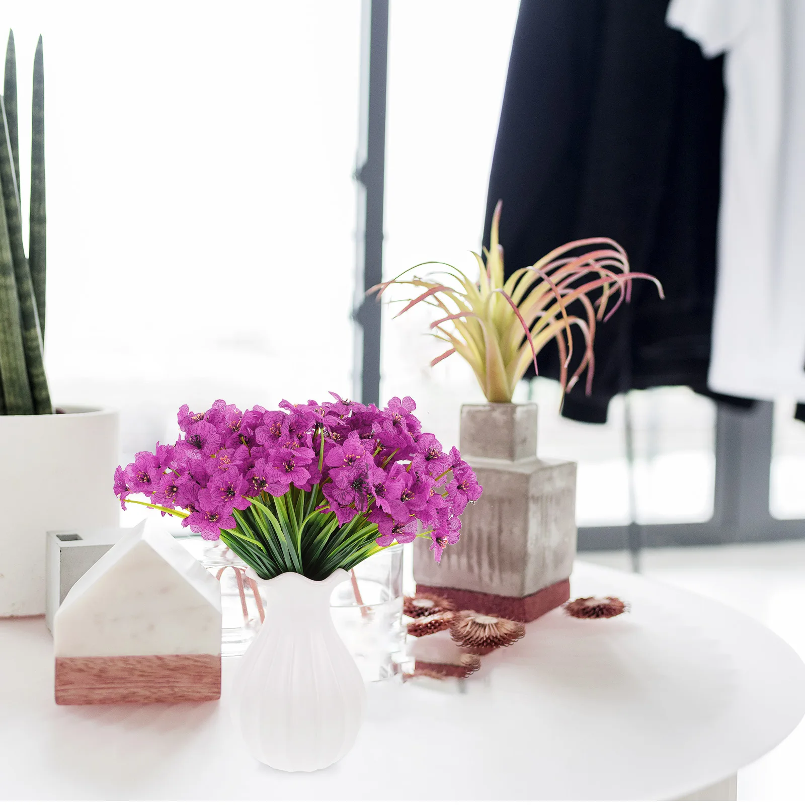 

12Pcs Simulation Violet Bouquet Household Adornment Practical Long-Lasting Decor Artificial Bouquet Household Adornment