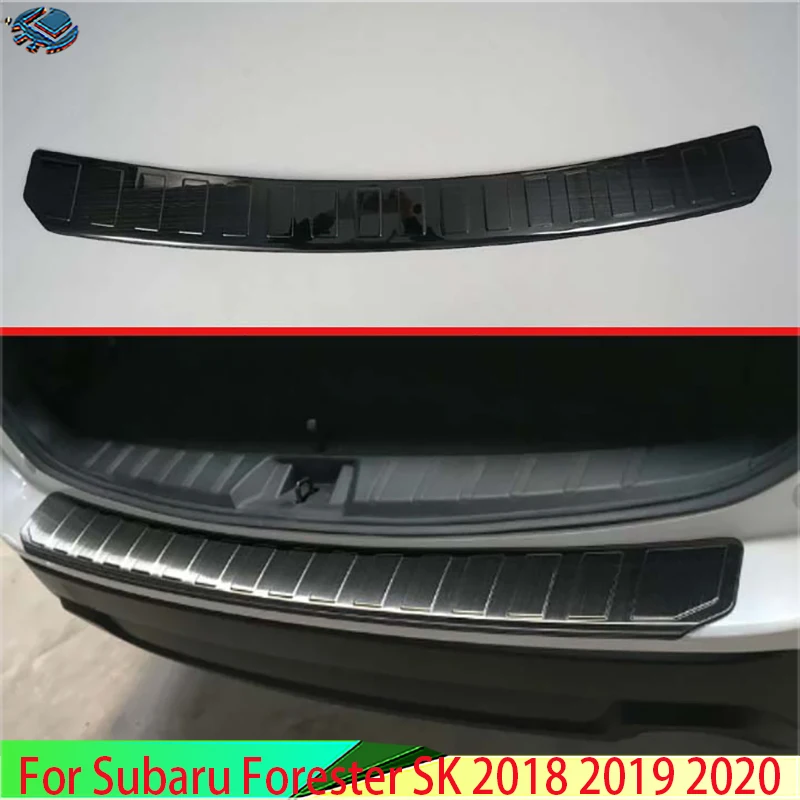 For Subaru Forester SK 2018-2024 Stainless Steel Black titanium Rear bumper protection window sill outside trunks decorative