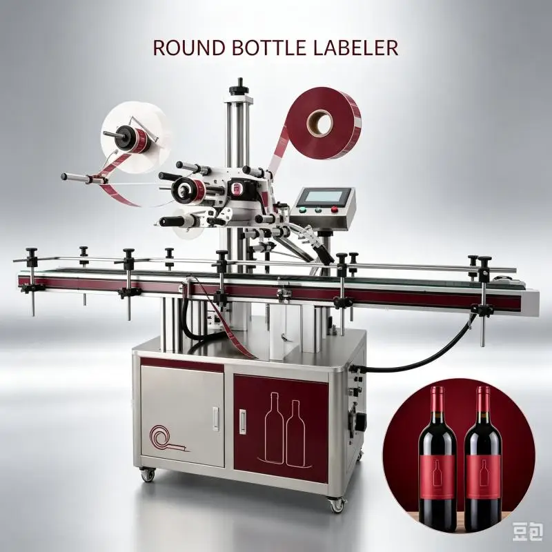 Industrial Automatic Labeling Machine Reliable Label Applicator High Accuracy Sensor System Packaging Equipment