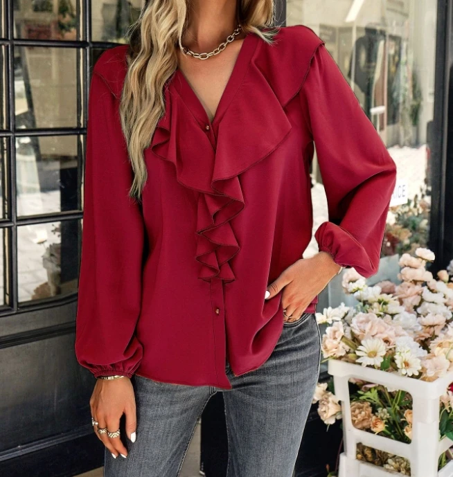 

Fashionable New Top Temperament Commuting Long Sleeved Comfortable Shirt for Spring and Autumn Seasons Women's Top