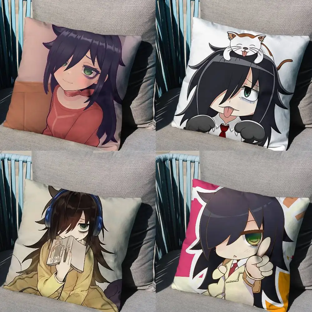 

Watamote cute Tomoko Kuroki Pillow Case Office Cushions Suitable For Sofa Car Bedroom Decorative Cushion Cover