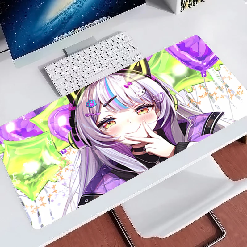 

Cute Anime Mouse Pads Gamer Extended Desk mat PC Computer Gaming Accessories HD Print Hololive Murasaki Shion kawaii Mousepads